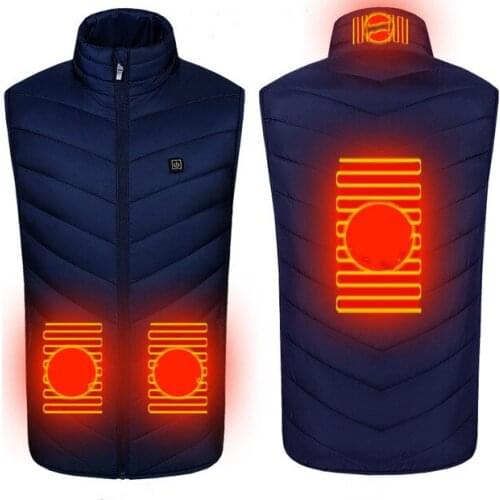 Four-zone heating vest men and women electric heating vest down padded jacket heating clothes vest USB heating padded jacket