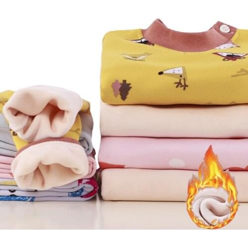 1-10 Years Kids Pajamas Sets Baby Boys Girls velvet warm Long Sleeved Tops&pants Cartoon Clothing Winter Sleepwear Pyjama Outfit