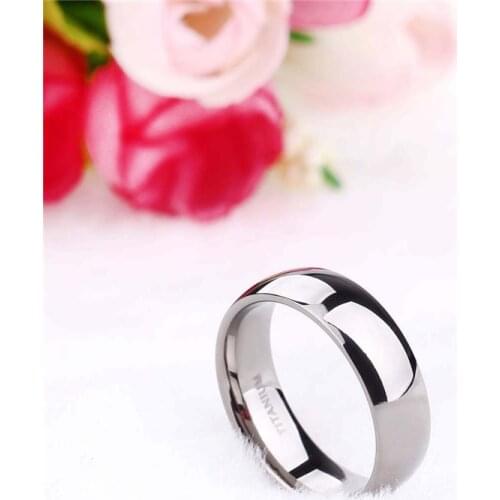 Eamti 2/4/6/8mm Mens Wedding Band Polished Women Titanium Simple Engagement Classic Rings Black Silver Color Lady anel 3-15