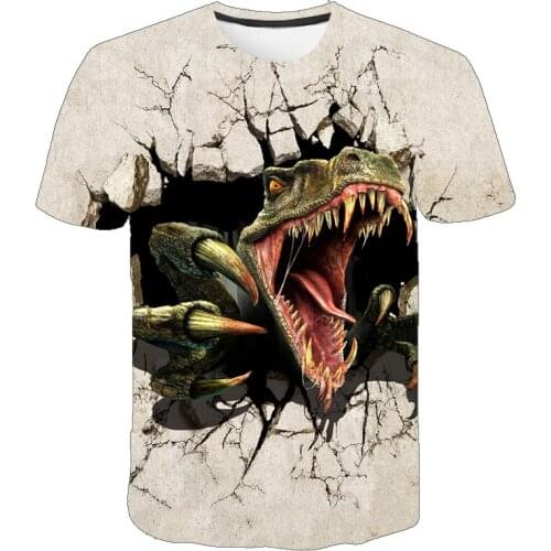 Dinosaur World Classic Adventure Movie Cool Dinosaur Head 3D Print T shirt Boys Girls Hiphop Tee Tshirt Boy Streetwear Clothes