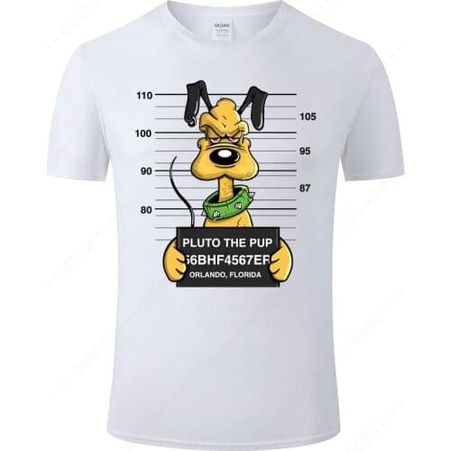 Disney Cartoon Anime Funny Pluto T Shirt Men Women Cotton Dog Print Tees Summer Short Sleeve Tops Cool T-shirt Clothing J121