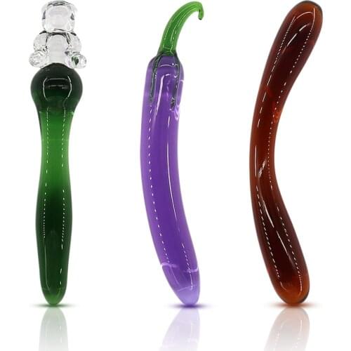 Crystal Eggplant Big Penis Sex Toys for Couples Banana Shape Long Dildo Masturbator G Spot Massager