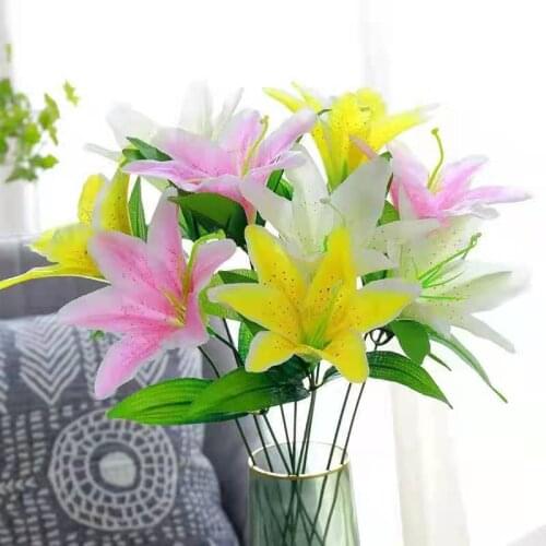 Simulation single lily simulation flower decoration bouquet holiday decoration vase flower arrangement wedding bouquet