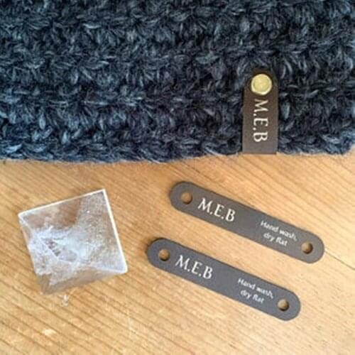 Personalize 3" x 0.5" Labels for Handmade Products，leather tags for crochet，Leather Labels，Knitting Labels