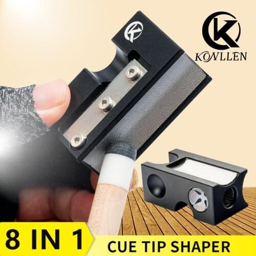 KONLLEN Billiard Tip Tool 8 in 1 Multifunctional Tip Repair Shaper Cue Tip Pinprick Blade Shaper Durable Billiard Accessories