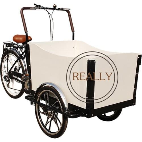 Hot Selling Fashion Retro Manned Children Tricycle Pedal Cargo Bike Electric Goods Courier Trike Outdoor Fruit Mobile Cart