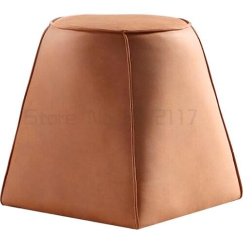 Minimalist creative low stool sofa stool simple modern shoe changing stool dressing leather stool small round stool leather pier