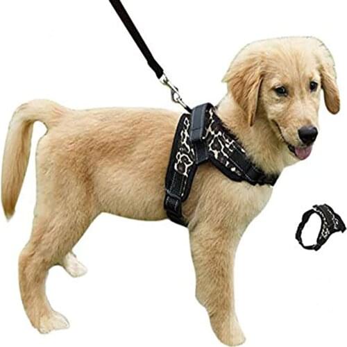 Reusable Adjustable Pet Puppy Dog Leash Collar Chest Harness Vest with Handle for Small Medium Large Dogs Training Walking
