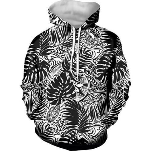Fashion Men Hoodie Guam Tonga Polynesian Traditional Tribal Design Pattern Long Winter Hoodies For Teenager Leisure Sweatshirt