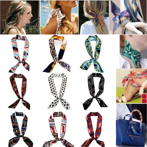 Fashion Women Long Narrow Scarf Hair Ties Scrunchies Turban Multifunction Scarves Headbands Hair Bands Bandanas Hair Accessories