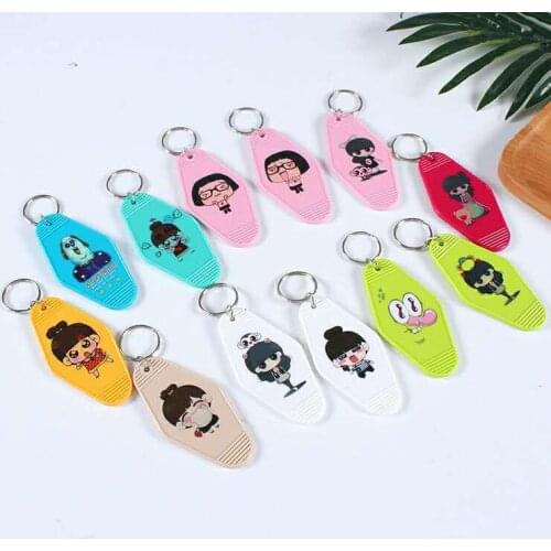 New style hot sale plastic blank key tag luggage hanging number elevator hotel hotel rhombus printing tag custom#74