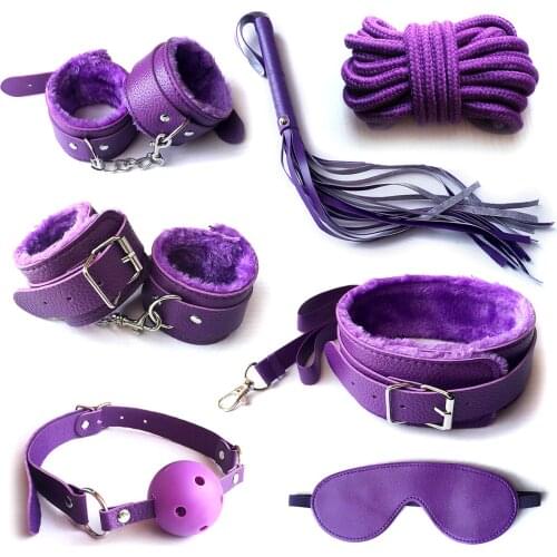 NUANQIN Hot-selling Purple Beginner’s Dream Bondage Kit Sex Toys (7 Pieces) SM Bondage Adult Toys