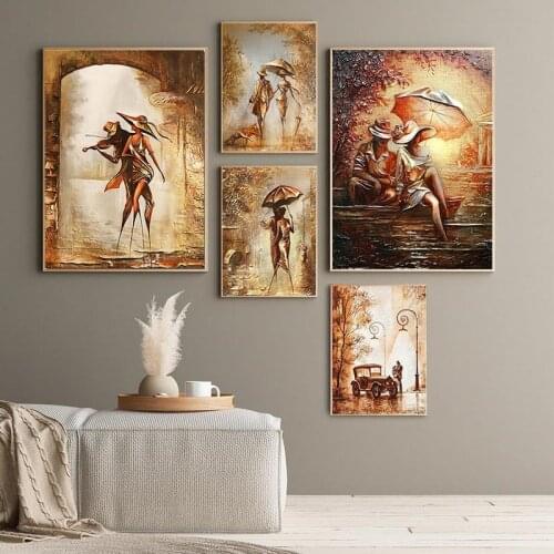 Modern Love Romantic Couple Canvas Posters Abstract Interesting Wonderful Family Painting Print Wall Picture Living Room Decor