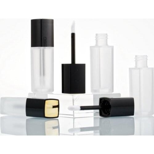 20 x 5ML Empty Frost Square Eyelashes Lip Gloss Tube Eyeliner Vials Bottle Makeup Organzier Container With Brush Plugs