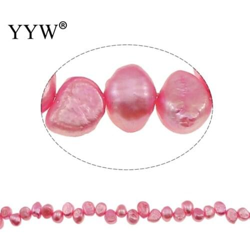 Pink Pearls Cultured Baroque Freshwater Pearl Beads Top Drilled 8-9mm 0.8mm 15 Inch For Jewelry Making DIY Necklace Bracelet