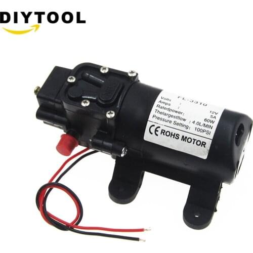 12V 100PSI 4L/Min Min Water High Pressure Diaphragm Self Priming Pump