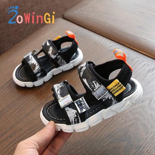 Size 22-31 Children Beach Sandals Summer Boys Camouflage Canvas Sandals for Baby Flat Kids Sports Sandals Casual Toddler Shoes
