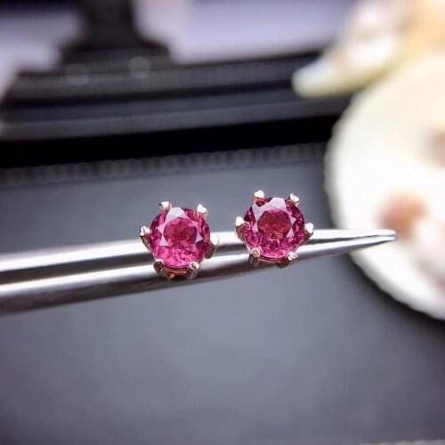 Natural And Real Original Garnet earring Natural real garnet 925 sterling silver earrings