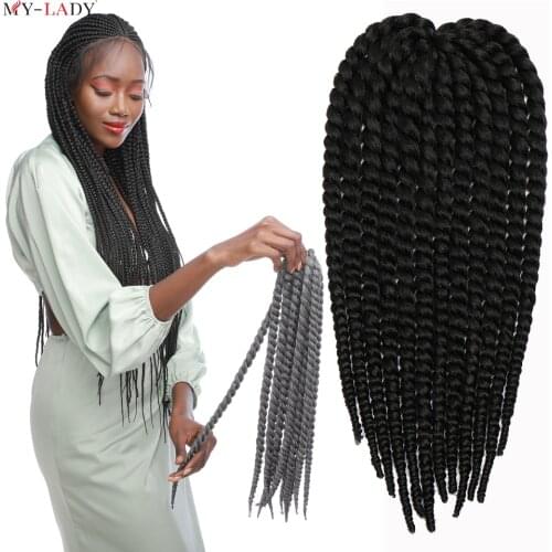 My-Lady Senegalese Twist Crochet Hair Synthetic Long Black Mambo Braid Hair Extensions Afro Braiding For Black Wonen Wholesale