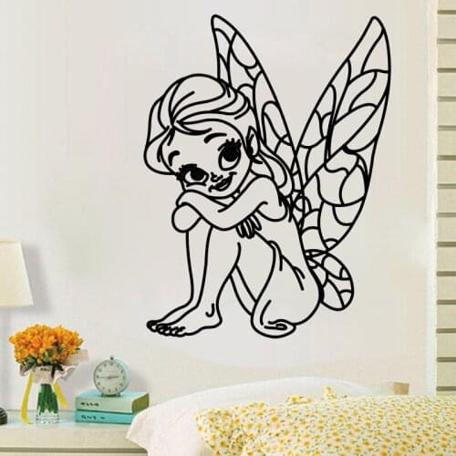 Fairy Cartoon Kids Wall Stickers Children Girls Room Decoration Art Murals Removable Vinyl Mural Bedroom Wall Decals Home Decor