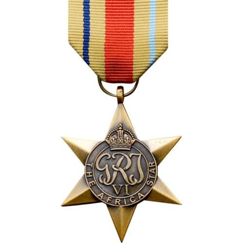 United Kingdom North Africa Montgomery Medal African Star Hexagon Medal GRI Georgius Rex Imperator VI Metal Badge Brooch Pin
