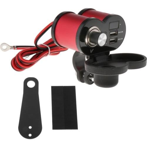 Waterproof Motorcycle Dual USB Charger Cigarette Lighter Socket Motorbikes 12V