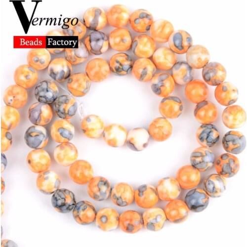 Yellow Rain Flower Stone Natural Stones Beads For Jewelry Making Beadwork Round Loose Beads it Diy Bracelet Necklace 15"Strand
