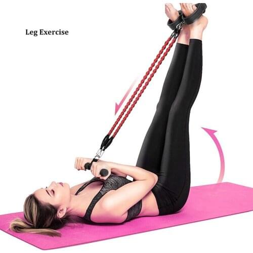 1 Set Home Gym Sport Equipment Pull Rope Pedal Ankle Puller Indoor Fitness Elastic Sit Up Pull Rope Abdominal Exerciser Crossfit