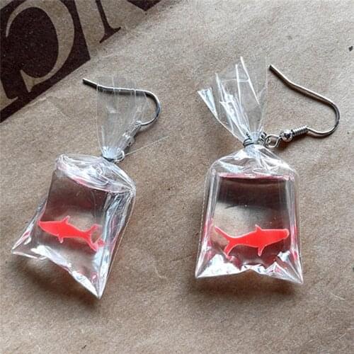 1Pair Beautiful Koi Fish Water Bag Dangle Earrings For Women New Trendy Girls Brincos Anti Allergy Graceful Joker Eardrop
