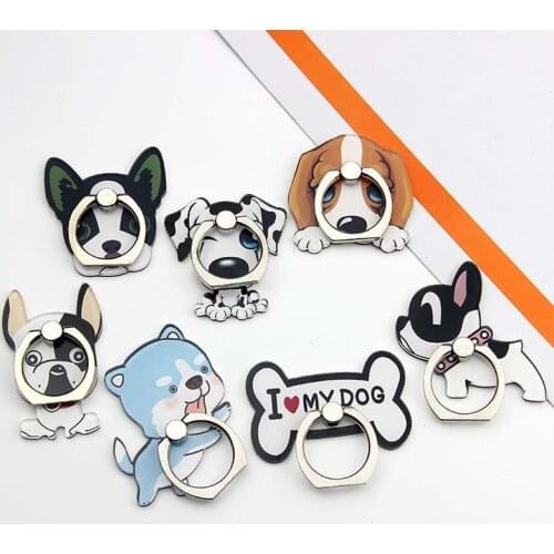 2020 Finger Ring Mobile Phone Holder Stand Puppy Cute Cartoon Puppy Dog Bone