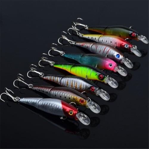 8pcs/lot Minnow Fishing Lure 7.4g 9.2cm Artificial plastic Hard Bait Swimbait Wobbler Crankbait 8 Colors Fishing Tackle