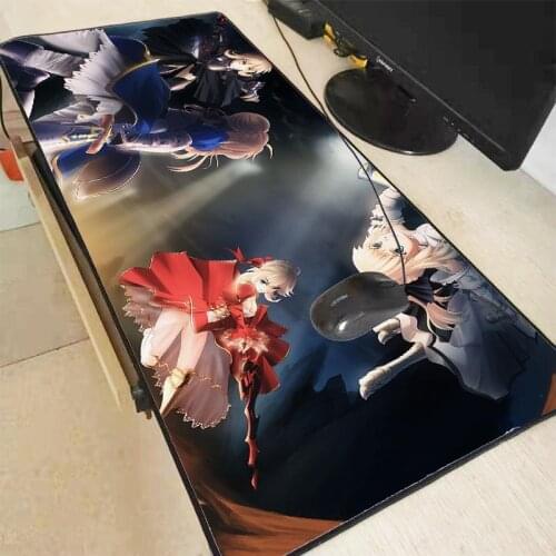 Saber Anime Gaming Large MousePad Locking Edge Natural Rubber Multiple Size Mouse Pad LED Ligh RGB Desk Mat for CSGO Dota LOL
