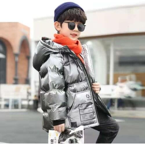 Childrens Wear 2020 Leisure Big Boys Teen Clothing Cotton Padded Jacket Boys Winter Hooded Coat Thicken Outerwear Kids Parka