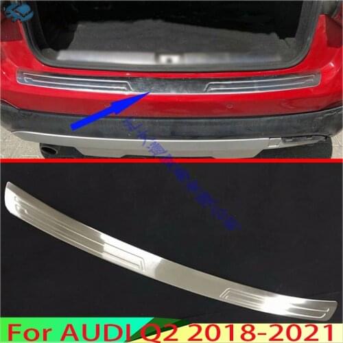 For AUDI Q2 2018 2019 Stainless steel rear bumper protection window sill outside trunks decorative plate pedal