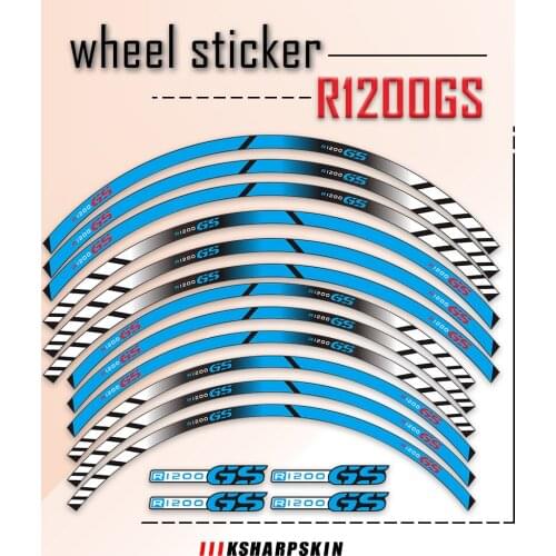 For BWM R1200GS R1200 GS R 1200GS Wheel Sticker Hot Fancy Striped Pattern Stickers Reflective Motorcycle Decals Colorful Decal
