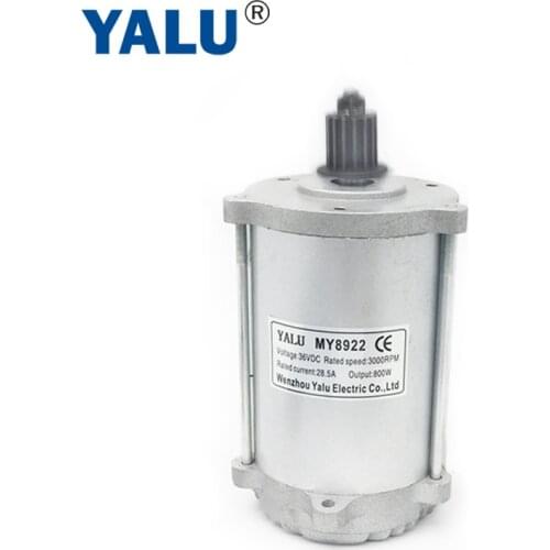YALU MY8922 800W 36V Bare Shaft High Speed Brush Electric Motorcycle Bicycle Engine Ebike Scooter DC Motor for Derailleur Engine