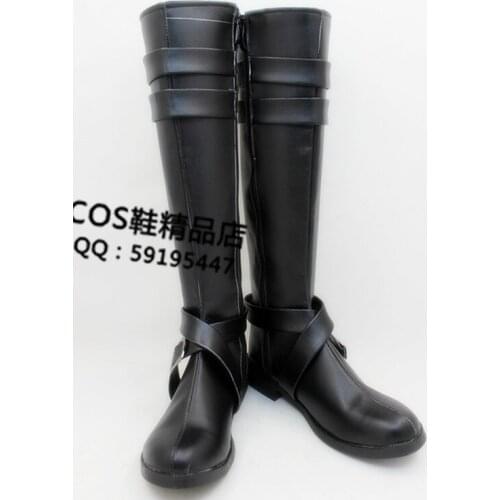 Hitman Reborn Chrome Dokuro Black Cosplay Shoes Boots X002