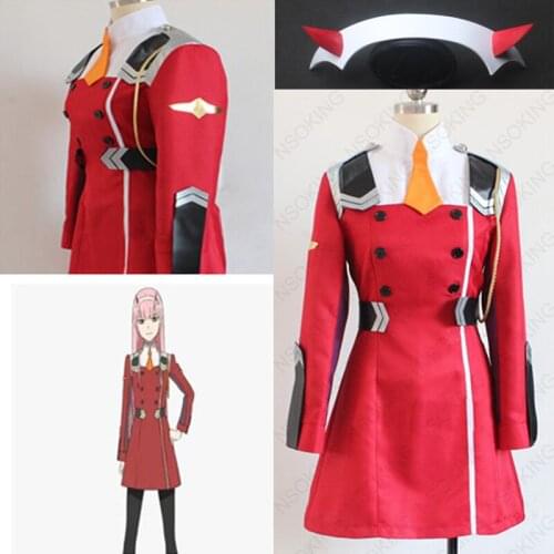 Anime DARLING in the FRANXX ZERO TWO Cosplay Costume School Uniform