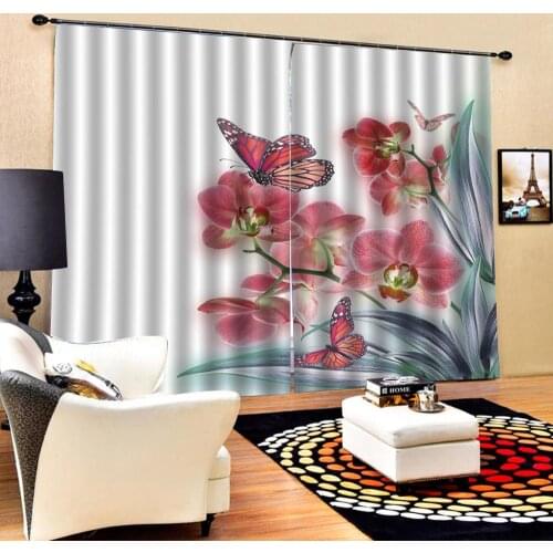 Fashion flower curtains Window Blackout Luxury 3D Curtains set For Bed room Living room Office Hotel Home Wall Decorative Drape