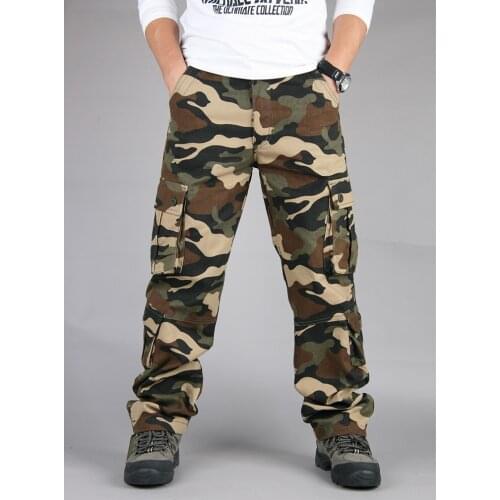 2020 Mens Autumn and Summer Popular Military Camouflage Pants Male Loose Cotton Military Pants Casual Hip Hop Camouflage Pants