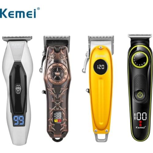 Mens Trimmer Kemei Electric Hair Clipper Cordless Rechargeable Hair Trimmer Mens Hairdressing Machine Styler Haircut Tool 38D