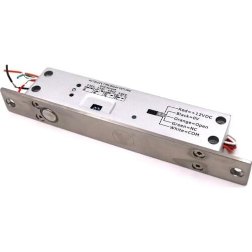 Fail Safe Narrow Panel 5 Lines State Feedback Electric Drop Bolt Lock Mortise Bolt Lock With Time Delay 1000Kg Holding Force