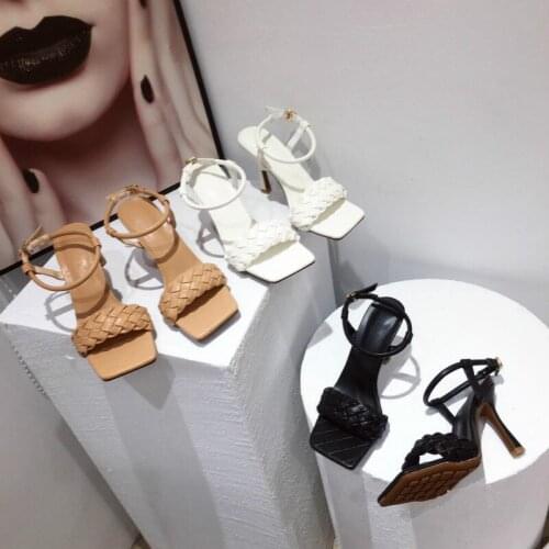 2020 European and American Foreign Trade New Fashion All-match Thin Heeled High-Heeled Sandals Womens Large Size