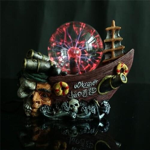 Pirate Ship Glowing ball Decoration Resin magic lamp Static electricity Induction ball Electrostatic magic ball Nove Decorations