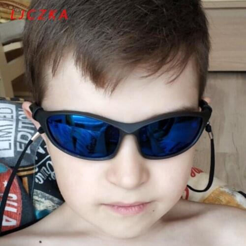 Polarized Sunglasses Kids Sport Sun Glasses Children Girl Boy Outdoor Mirror Eyeglass Flexible Spectacles With Rope Zonnebril