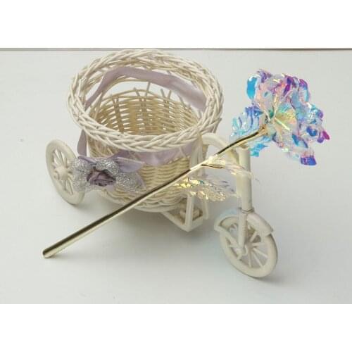 Drop Shipping Valentines Day Creative Gift 24K Foil Plated Rose Gold Rose Lasts Forever Love Wedding Decor Lover Lighting Rose