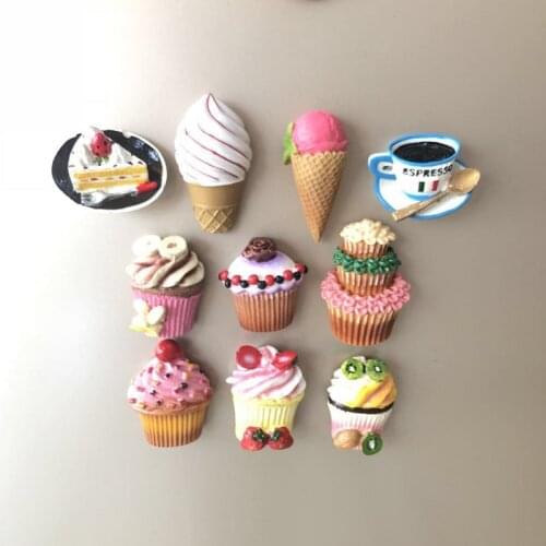 Refrigerator Decoration magnet fridge Creative Simulation Cake Dessert Sweet Tube 3D Resin Refrigerator Paste Message Post