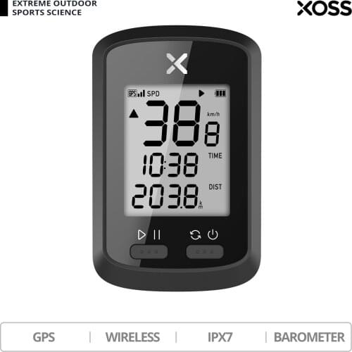 XOSS G GPS Bike Computer, Wireless Bluetooth Bike Speedometer and Odometer, Rechargeable Cycling Computer MTB Tracker
