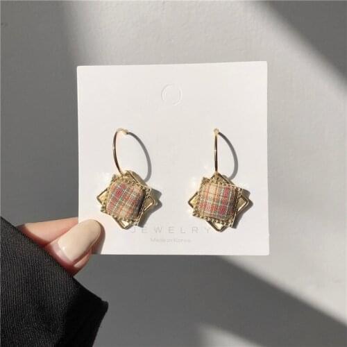 Qiu Dong Geometric C Earrings Fashion Contracted Joker Temperament Long Earrings Women Jewelry Gift Accessories Birthday Party