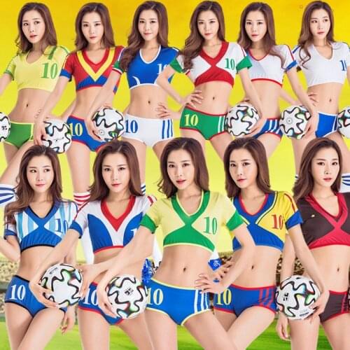 Womens Cheerleader Top Shorts Cosplay Costume Set Charming Role Play Sexy Cheerleading Uniform for High School Lady Football